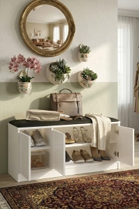 More Puflu Ayakkabılık 3 Kapaklı Dolap 90cm Beyaz 